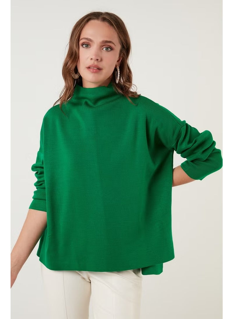 Lela Long Back Cotton High Collar Sweater Women's Sweater 4615002 - Image 2